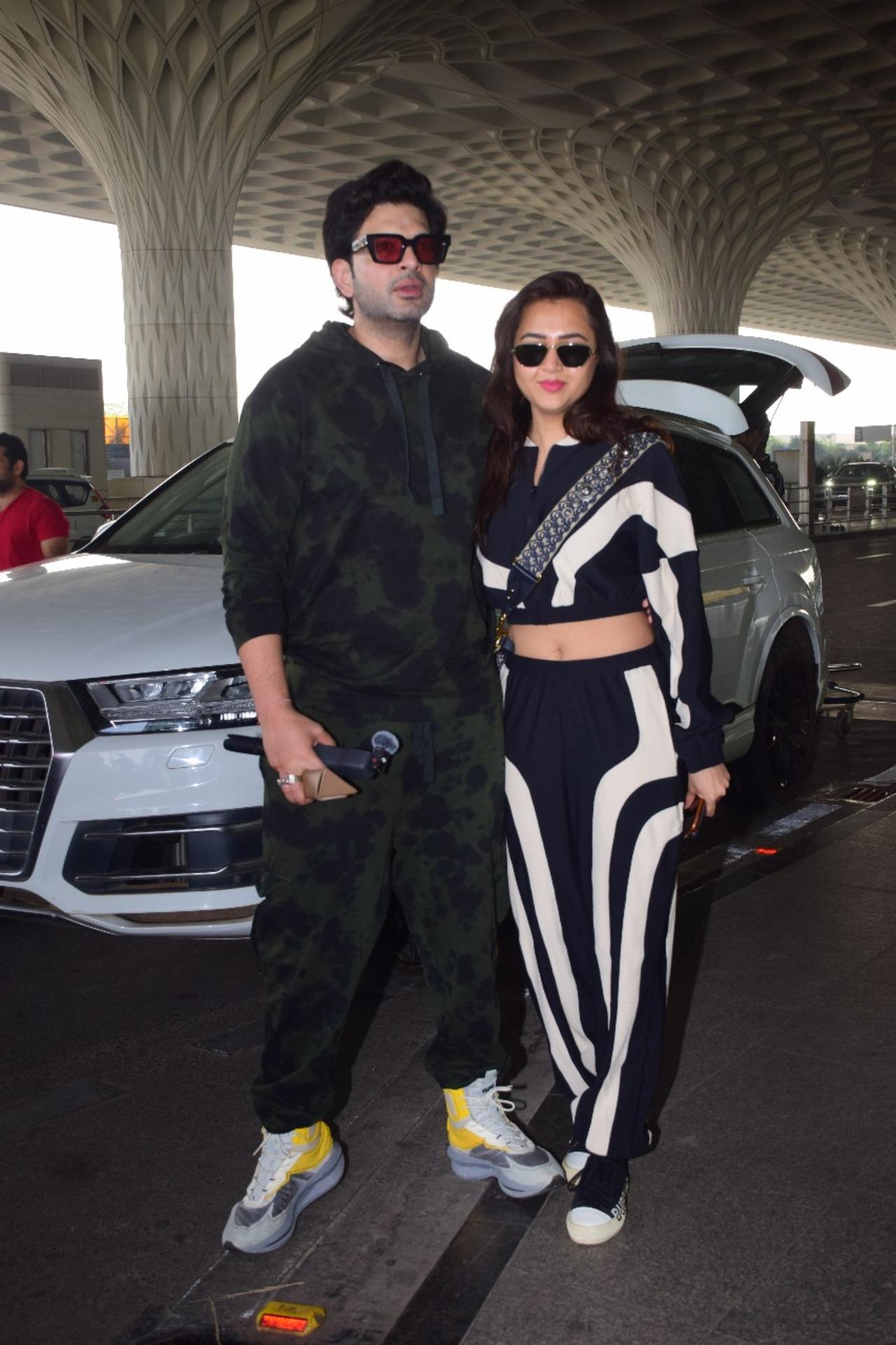 Karan Kundrra and Tejasswi Prakash snapped at the airport
