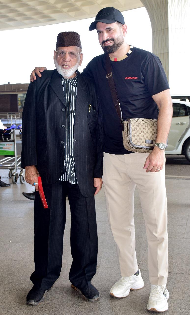 Irrfan Pathan was clicked at the Mumbai airport this morning