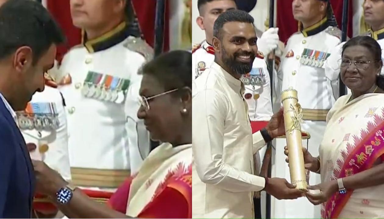 PR Sreejesh, R Ashwin honoured with Padma Awards at Rashtrapati Bhavan: WATCH