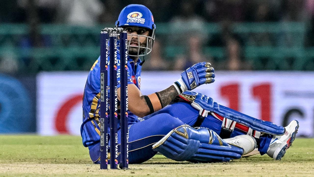 MI’s Suryakumar Yadav against LSG yesterday. Pic/AFP