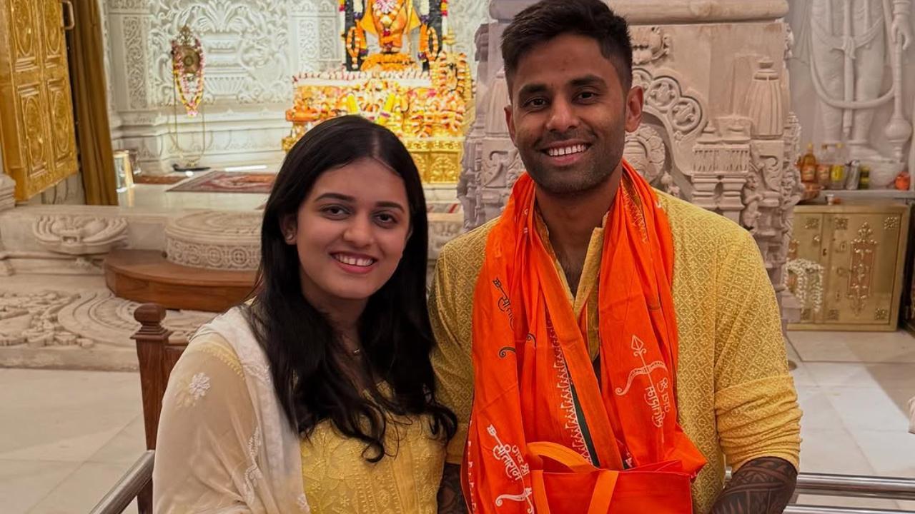 Suryakumar Yadav pays reverence at Ayodhya’s Ram Mandir with wife; See photo