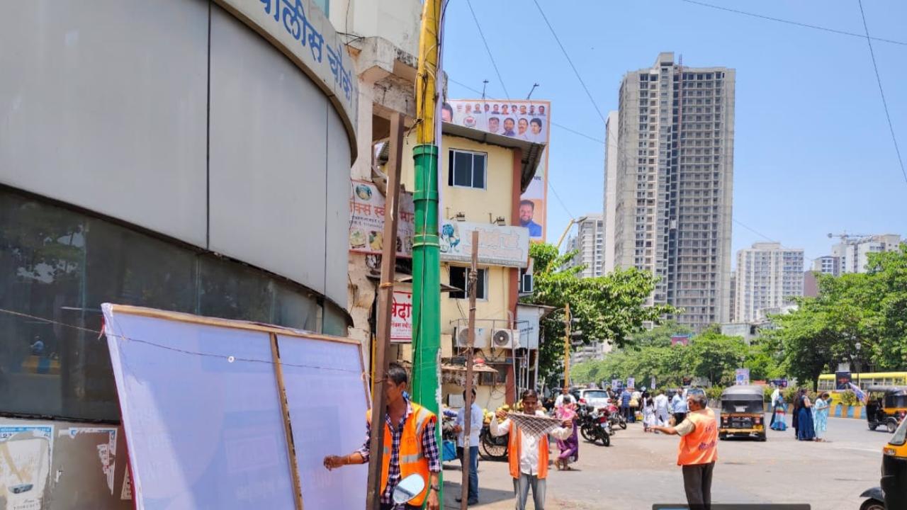 The Thane Municipal Corporation had on Tuesday said that it launched a special campaign to remove posters, banners, and illegal signboards across the city. Accordingly, all the posters, banners, and signboards that were dangerously placed on road dividers, pedestrian paths, and trees were taken off