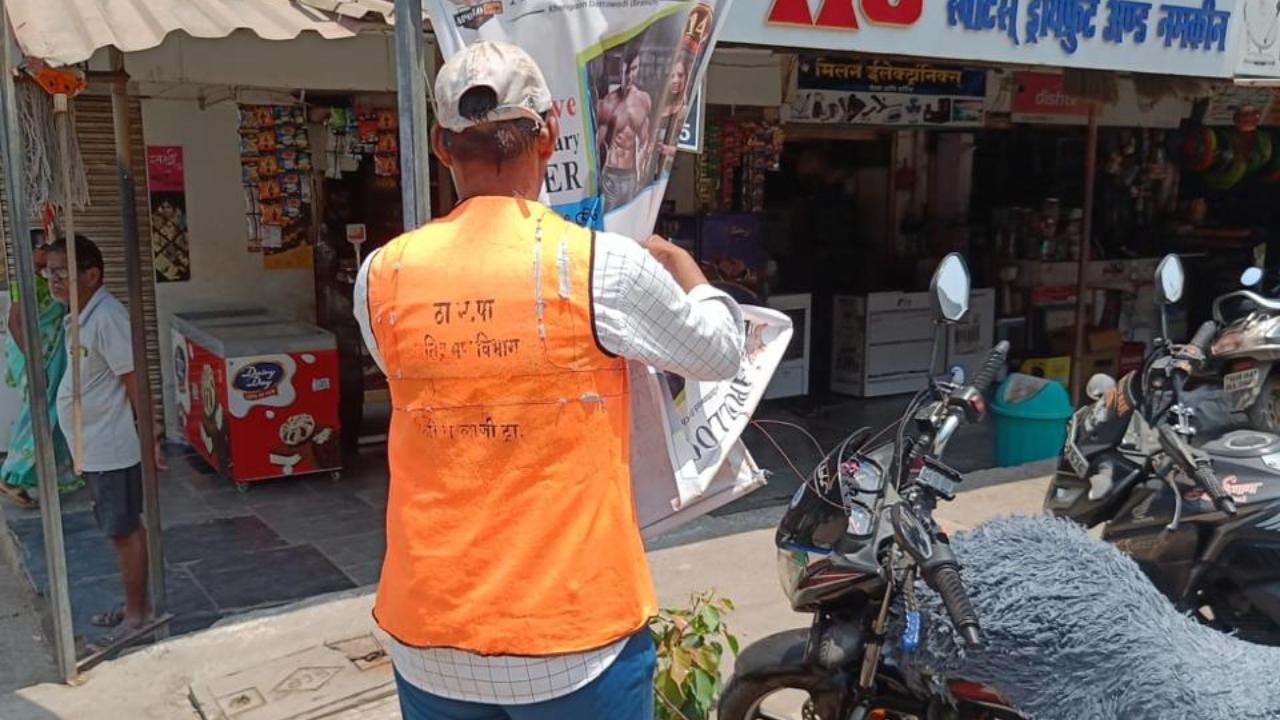 IN PHOTOS: Thane civic body takes down hundreds of banners during special drive