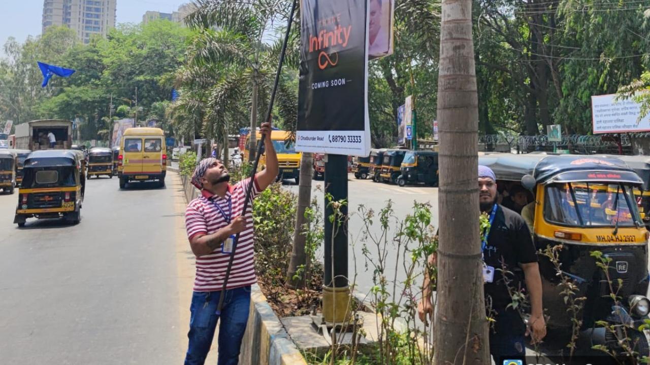 TMC continue action against illegal banners, takes down 394 hoardings