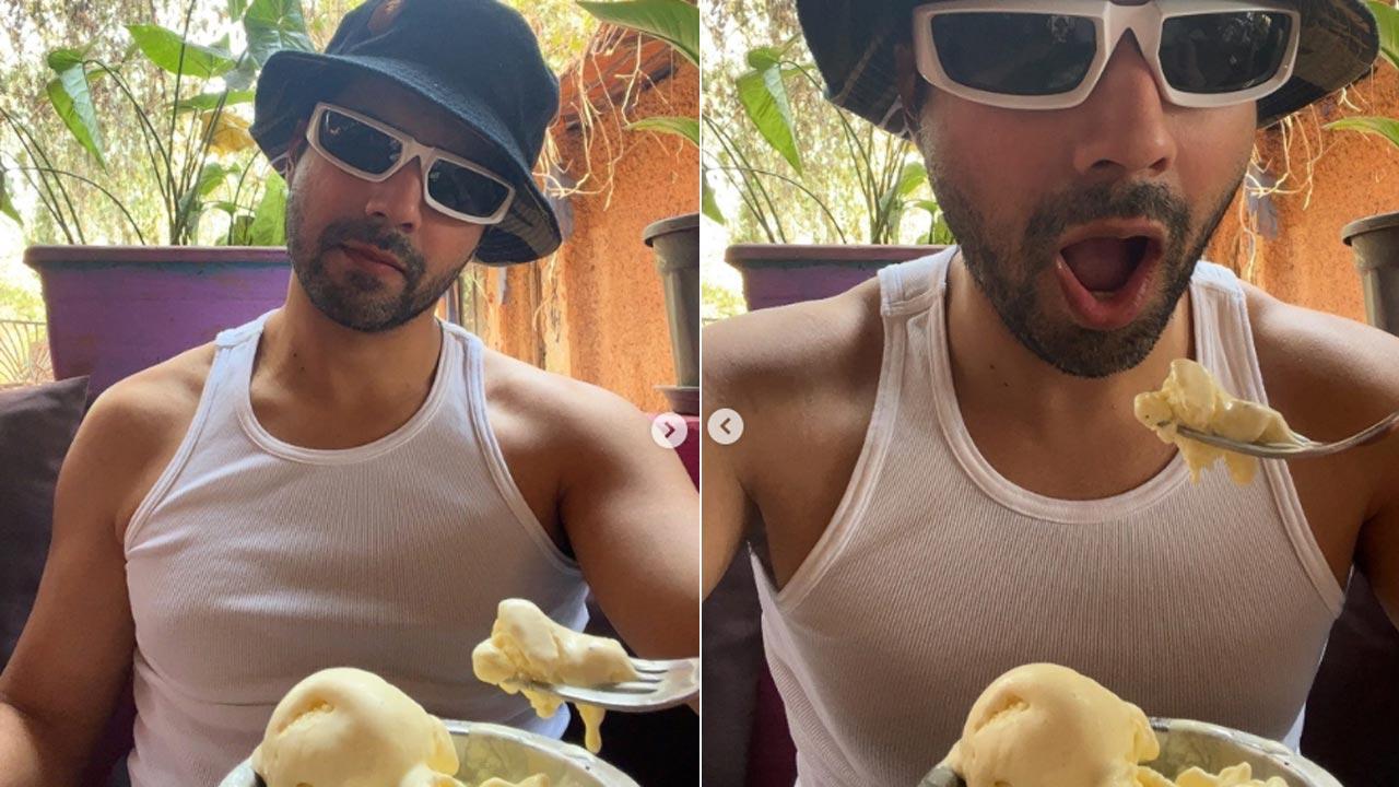 Varun Dhawan enjoys an unusual lunch meal; check it out