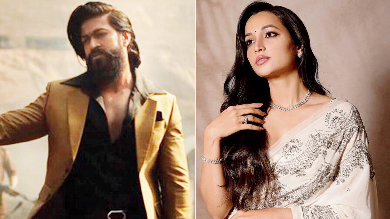 Yash in KGF; (right) Srinidhi Shetty