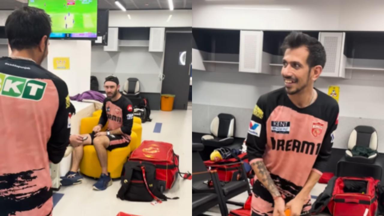 Maxwell pokes fun at Chahal’s batting ambitions with Dhoni’s bat: WATCH