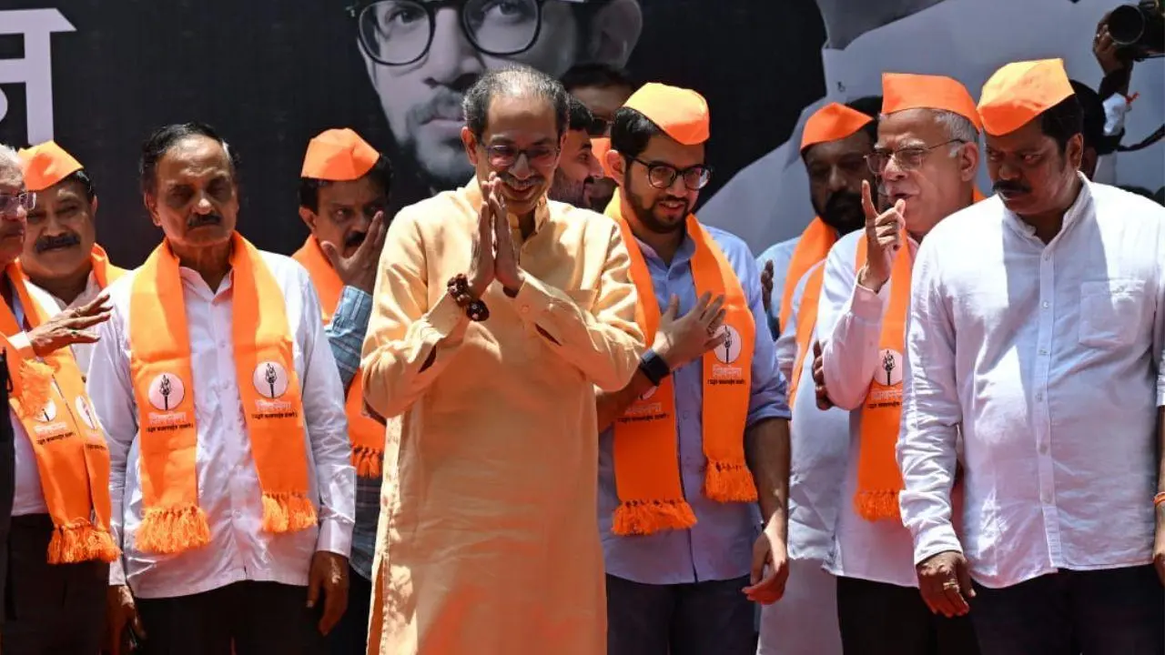 In Photos: Shiv Sena (UBT) protests in Mumbai against Eknath Shinde's Shiv Sena