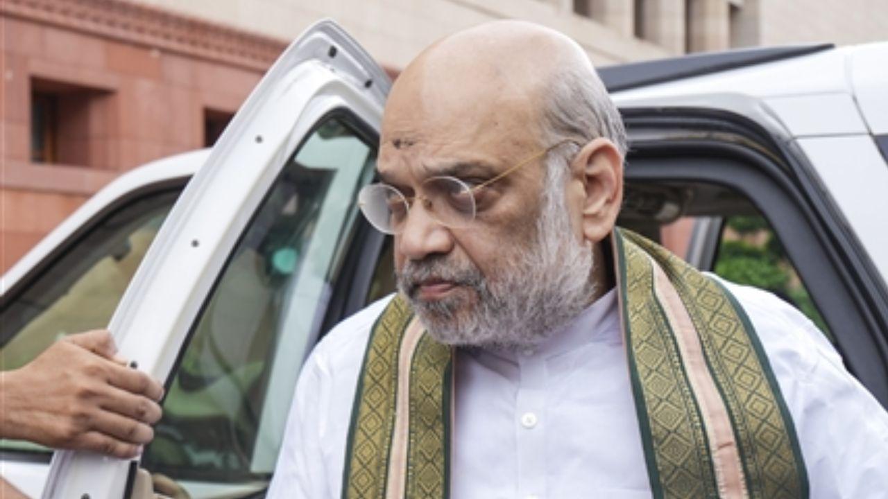 Union Home Minister Amit Shah reaches Parliament for the Monsoon Session proceedings on Friday