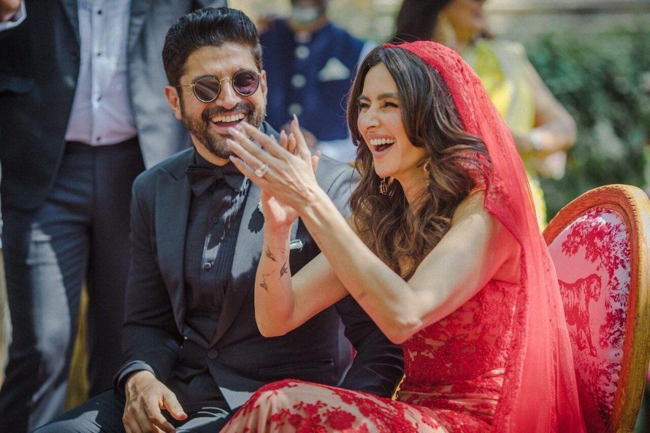 There's nothing like getting married to your best friend, the person around whom you can just be yourself. This picture from their wedding celebration shows how happy they are together, and the way Farhan looks at Shibani as she laughs her heart out is everything!