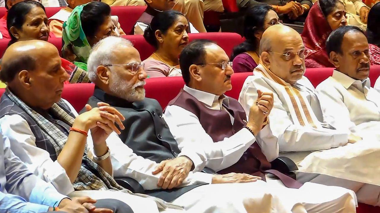 Union Home Minister Amit Shah, Defence Minister Rajnath Singh, BJP President JP Nadda, Union Minister Prahlad Joshi, and BJP MP Kangana Ranaut were among key leaders of the NDA from both the Lok Sabha and Rajya Sabha who were present at the meeting.