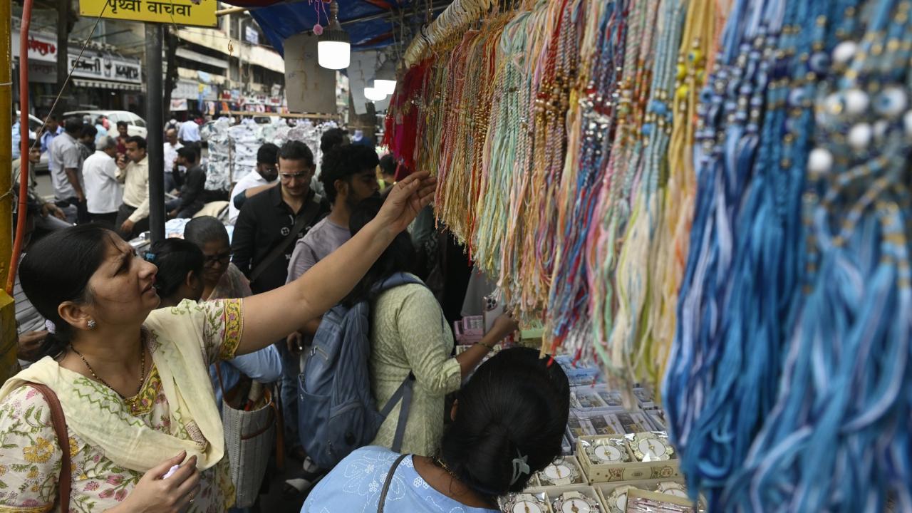 The shops were lined with rakhis featuring both classic and trendy designs