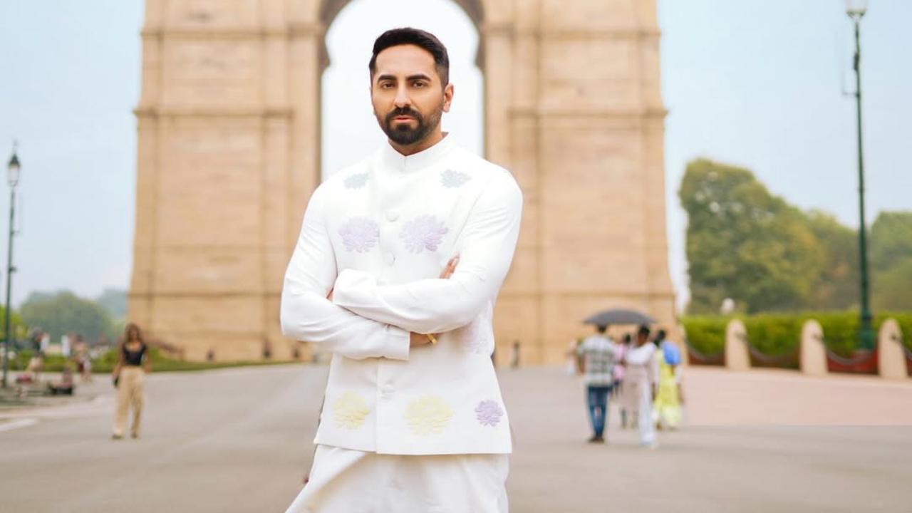 Ayushmann Khurrana completed his all-white look with a printed Nehru jacket. You can also opt for a jacket to add subtle elegance to your ethnic look (Pic: Instagram/Ayushmann Khurrana)