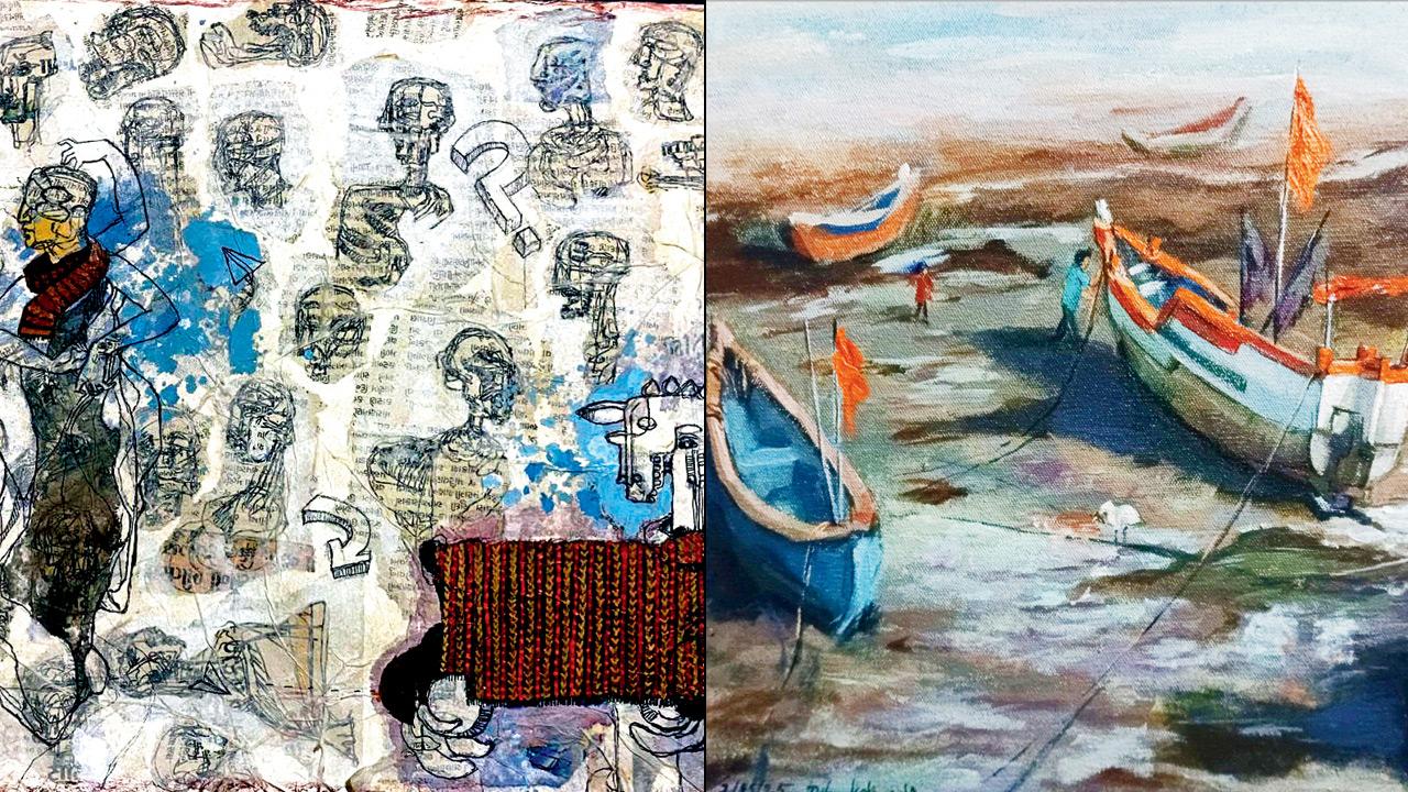 (From left) Delusional by Sujal Patil; Framed by Vishal Dingankar. Pics Courtesy/Gallery Pradarshak