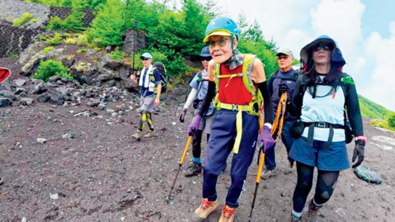 Japanese climber, 102, sets Mount Fuji record