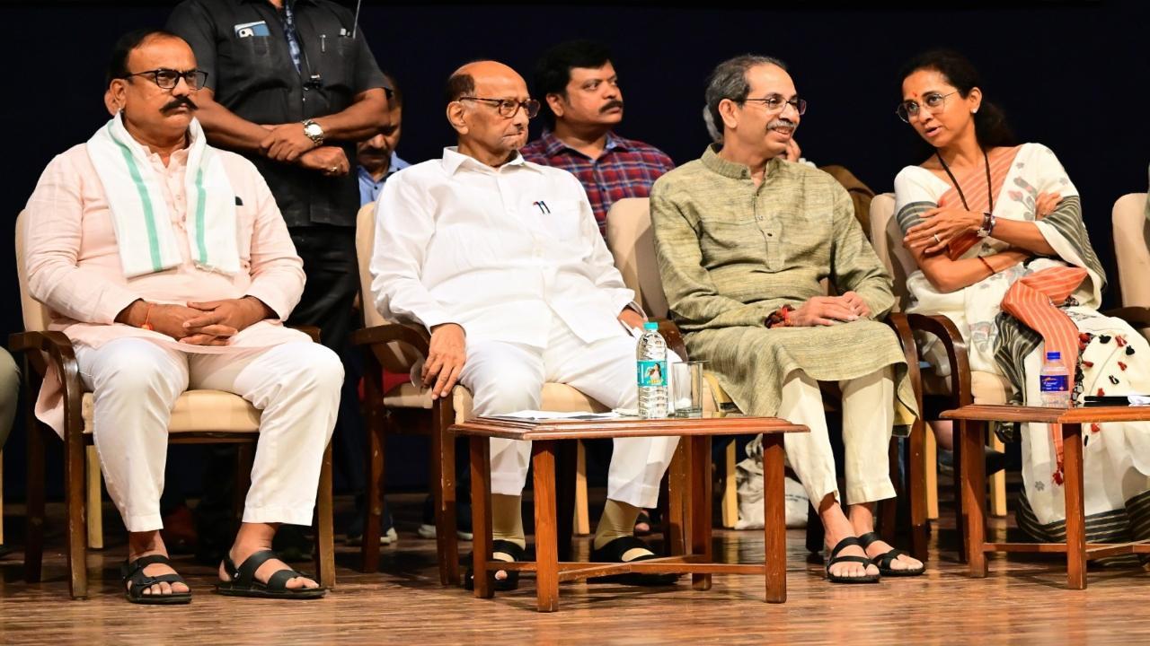 IN PHOTOS: MVA leaders led by Sharad Pawar oppose Public Security Bill in Mumbai