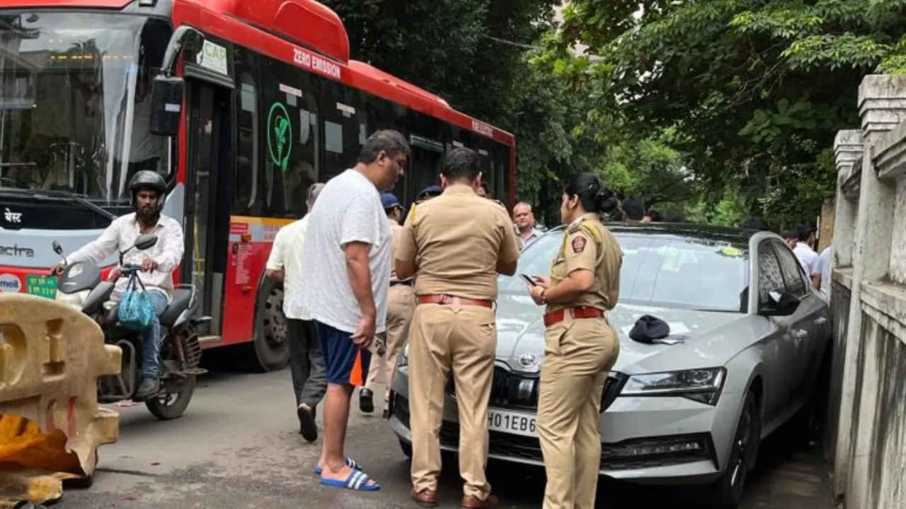 IN PHOTOS: Woman killed after BEST bus crashes into car at Malabar Hill