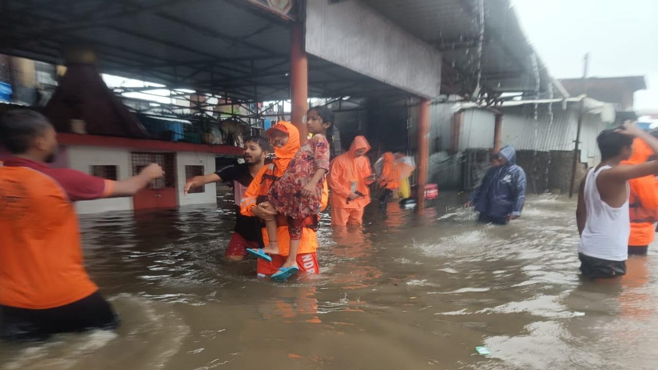 NDRF conducts flood rescue operation in Kurla's Kranti Nagar as Mumbai battles severe rainfall 