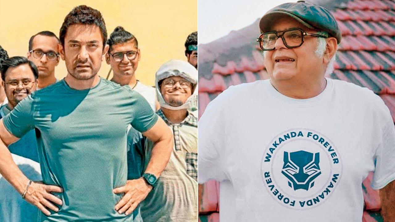 Aamir Khan with the cast of ‘Sitaare Zameen Par’; (right) Hansal Mehta