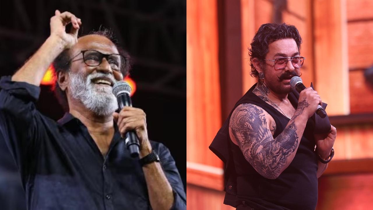 Coolie trailer launch: Rajinikanth stops Aamir Khan as he bows to touch his feet