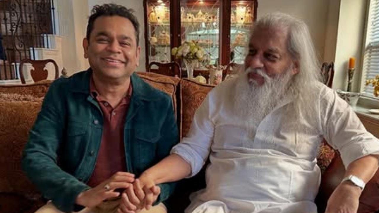 A R Rahman meets iconic singer K J Yesudas at latter's residence in Dallas