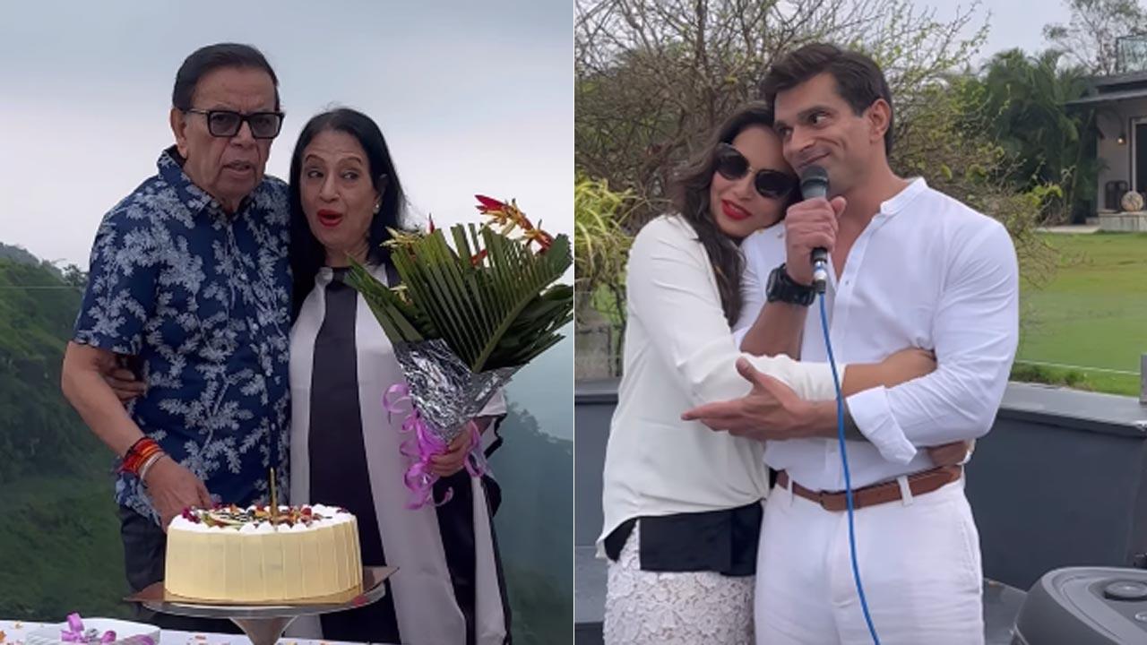 Bipasha Basu hugs hubby Karan as he channels his inner Elvis Presley
