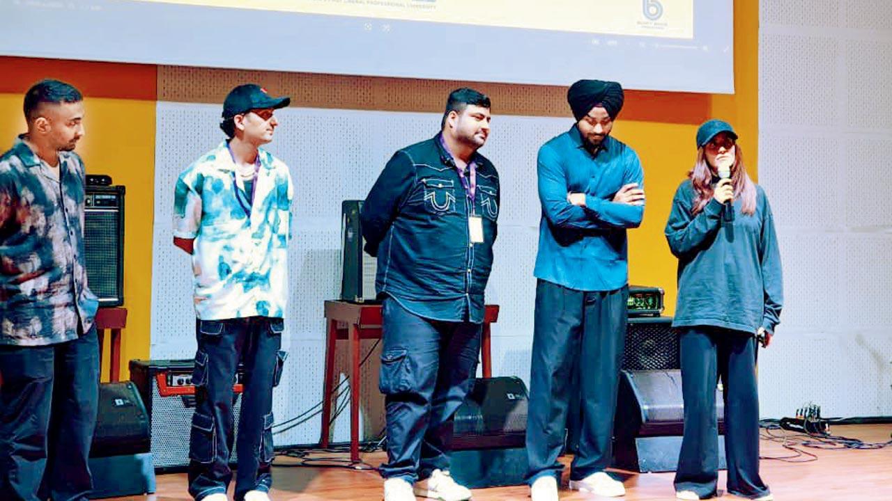 Jonita Gandhi (extreme right) at the third day of the session