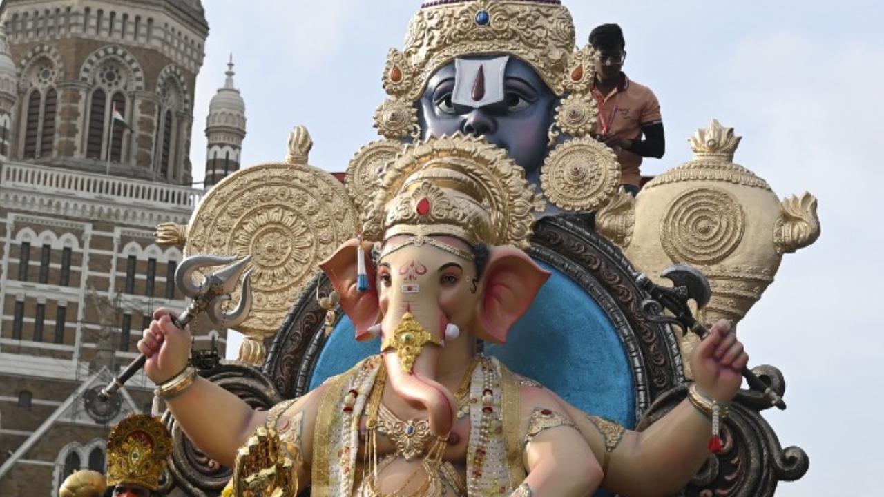 The festival celebrates the birth of Lord Ganesha, the elephant-headed Hindu god known as the remover of obstacles