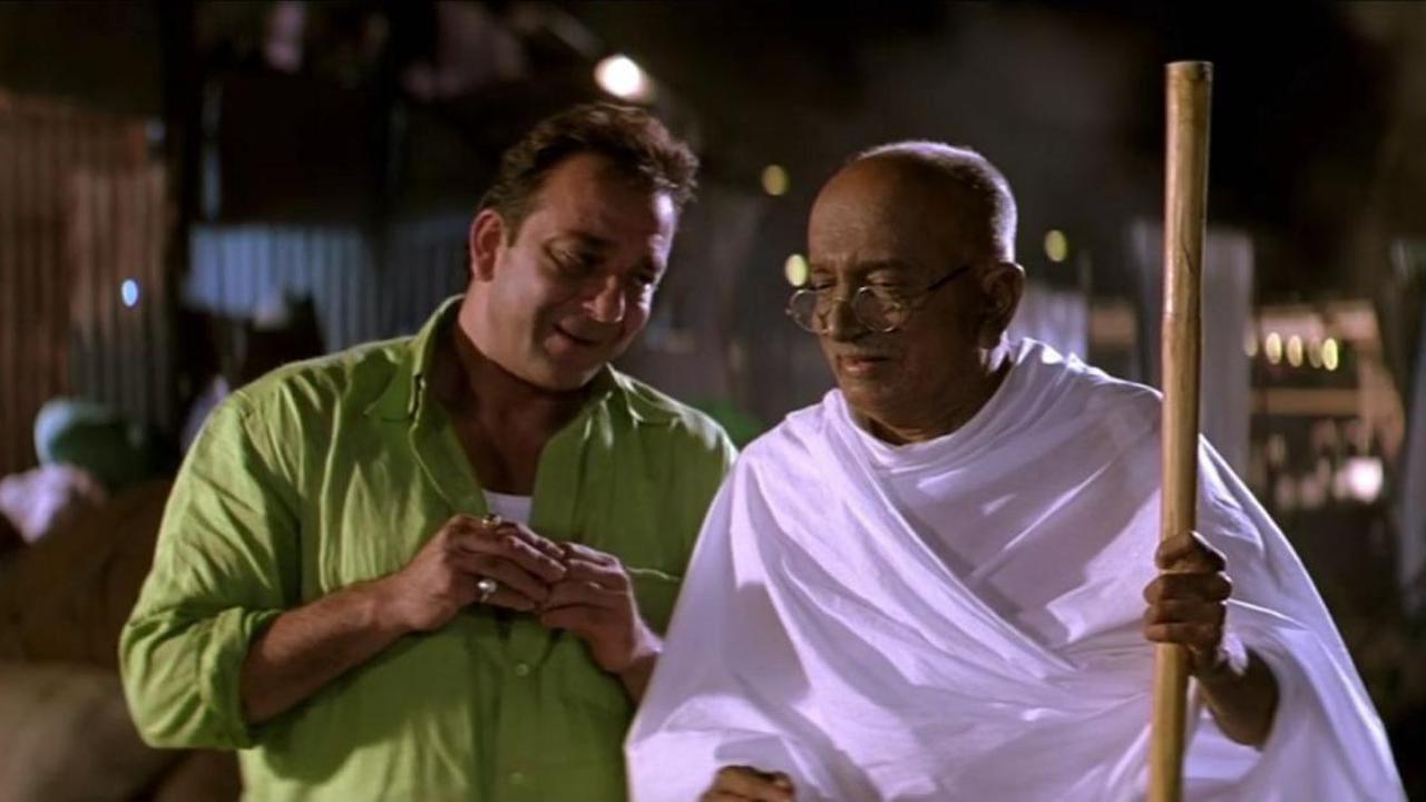 Lage Raho Munna Bhai (2006) presented a unique comic style as well as a strong message. One particularly renowned sequence, 