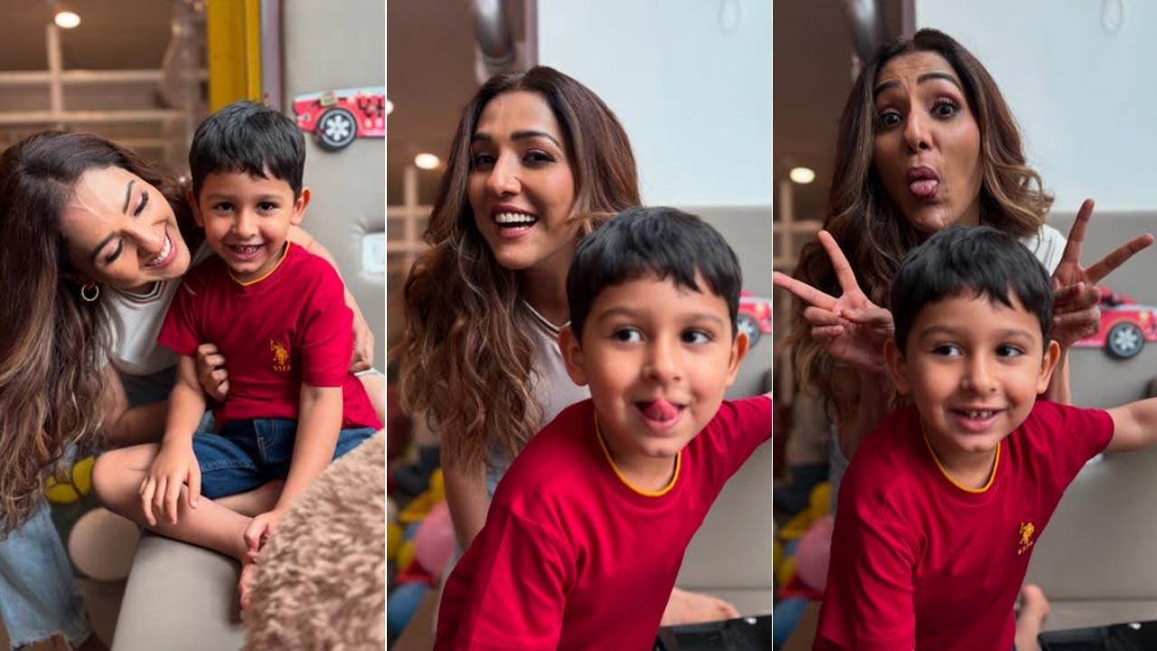 Neeti Mohan’s son Aryaveer faces camera for the first time