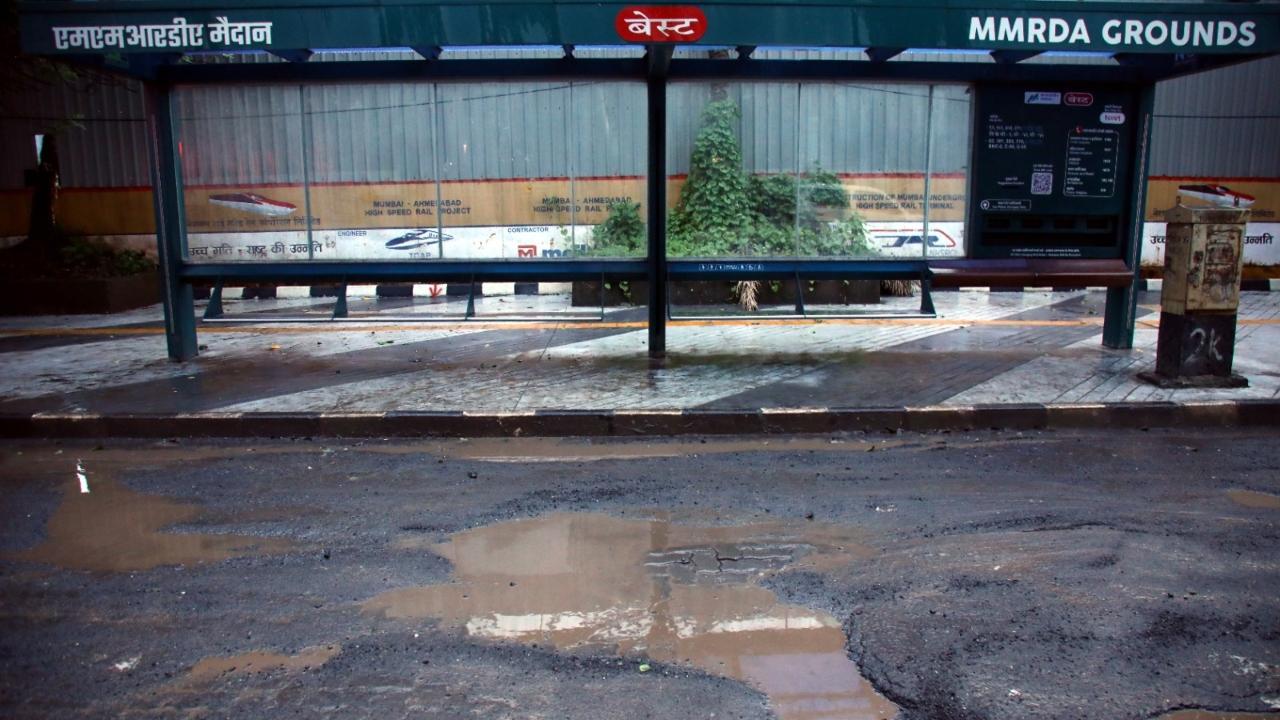 IN PHOTOS: Large potholes appear in Mumbai's Bandra-Kurla Complex