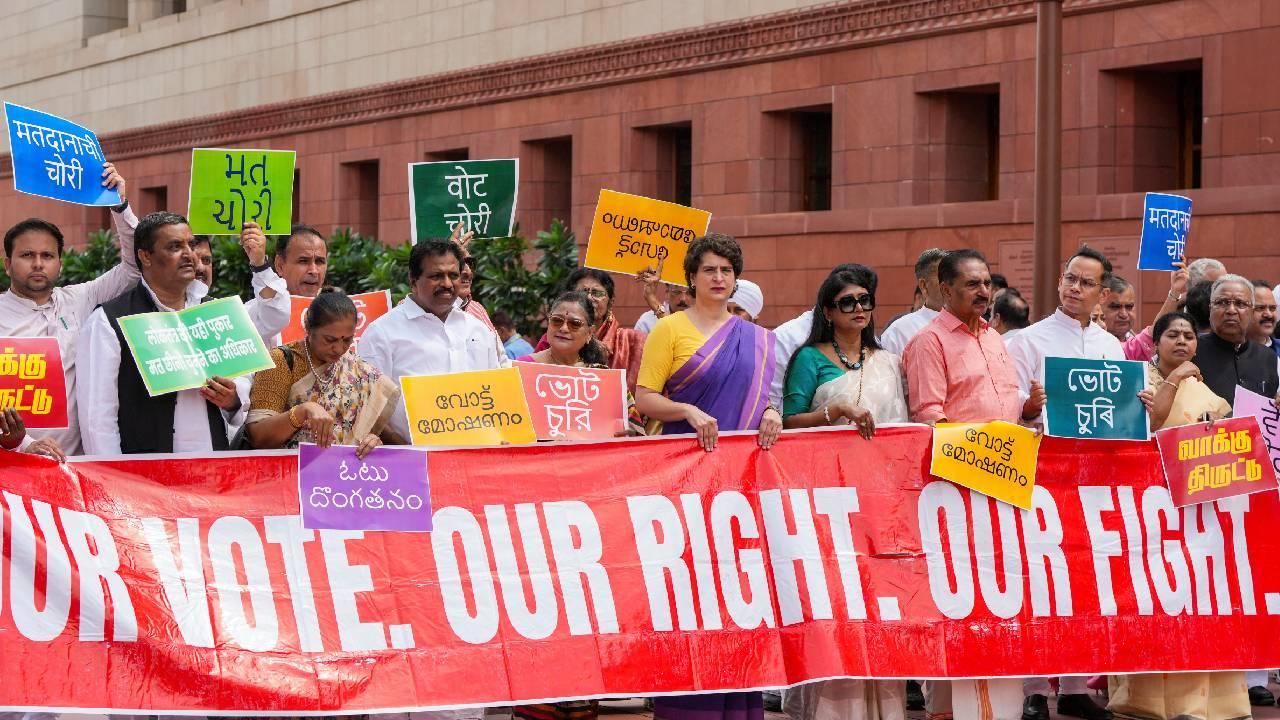 IN PHOTOS: Opposition stages fresh protest against EC’s Bihar move