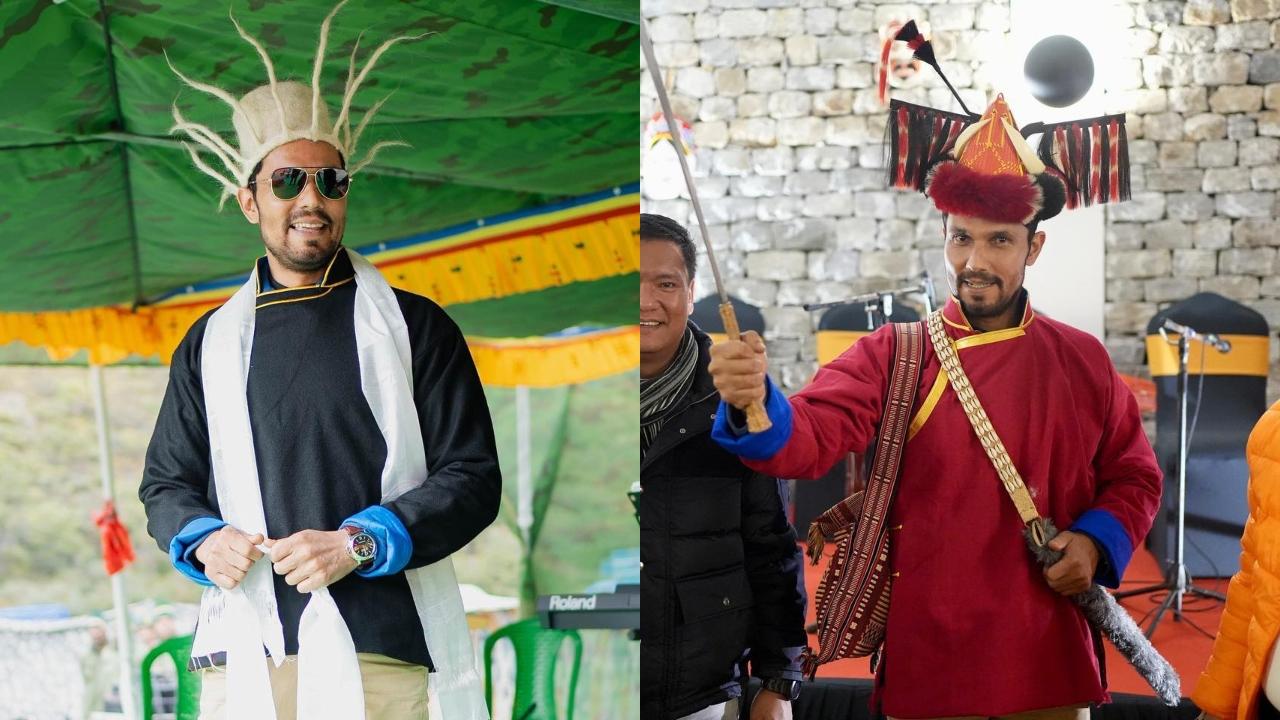 He also embraced the state's culture by donning their traditional attire and long cap. 