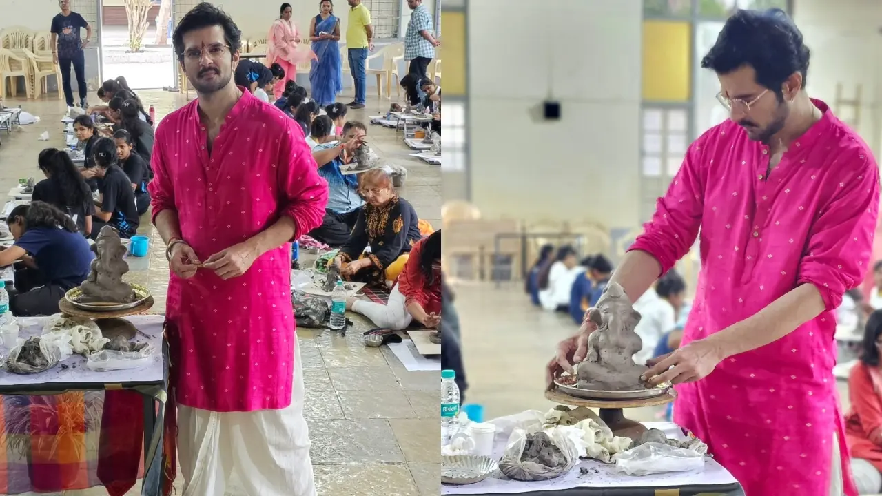 Ganesh Chaturthi 2025: Raqesh Bapat teaches kids the art of idol sculpting