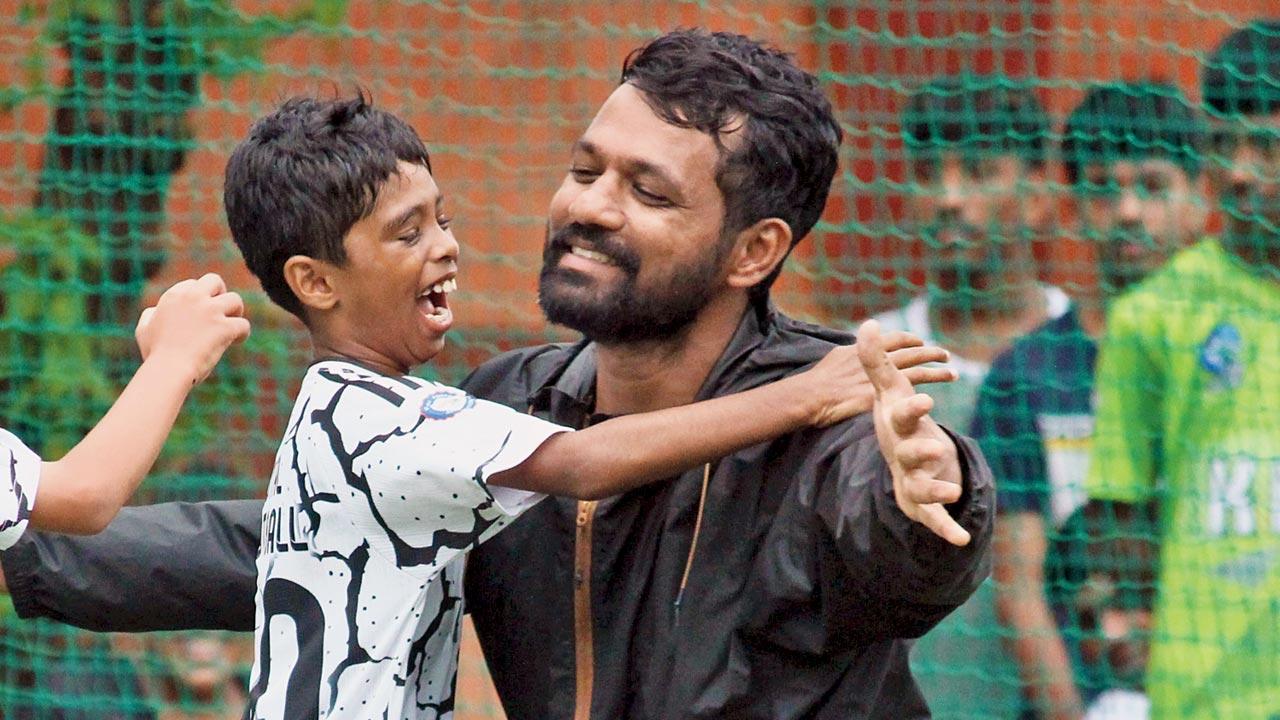 Manivarane Kounder, the founder of TFA after his team won a Heera Cup final in Borivli in the first week of August 2025. Pic Courtesy/Mani Varane