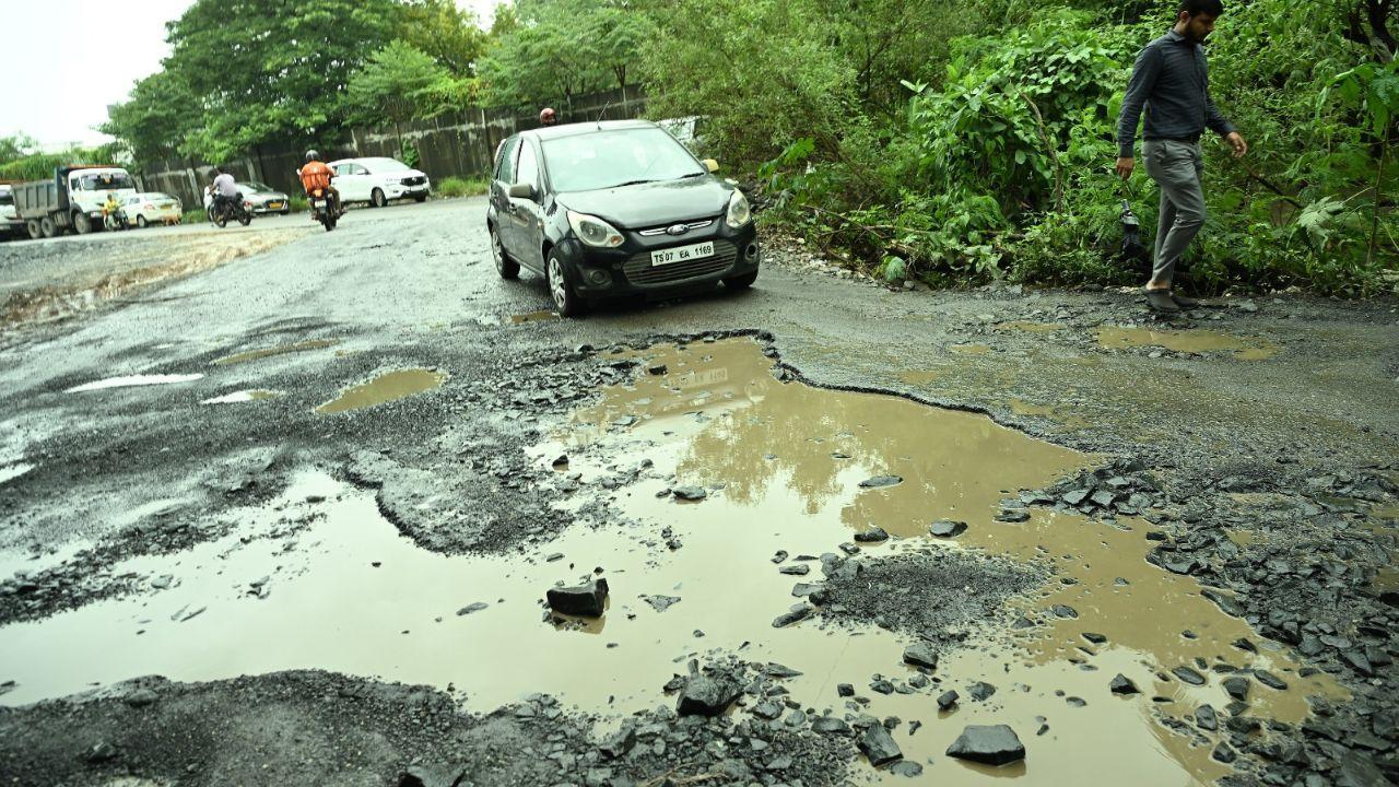 IN PHOTOS: Roads in Mumbai's Santacruz and Kandivali damaged as rains lash city