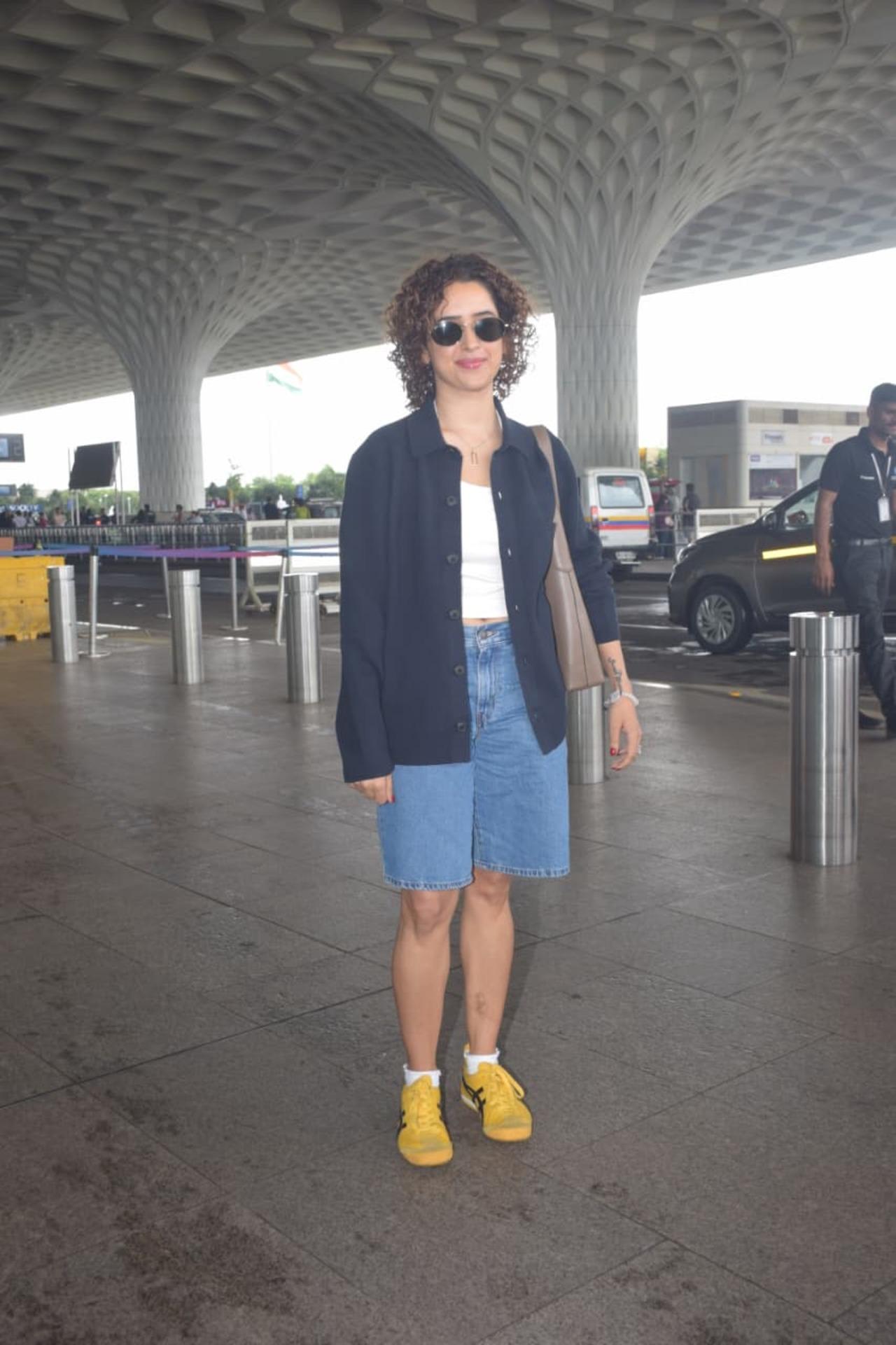 Keeping it cool and casual for the airport look, Sanya Malhotra has it all for the vibe