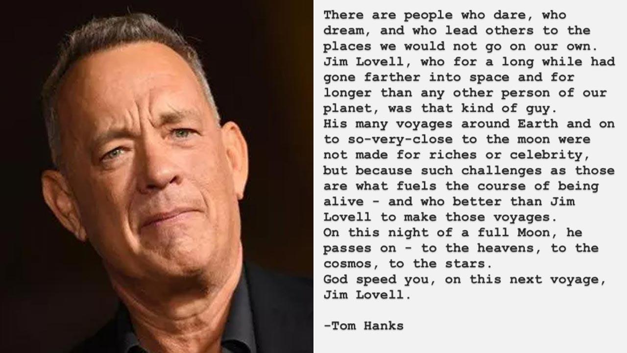 Tom Hanks remembers Apollo 13 commander Jim Lovell on his demise