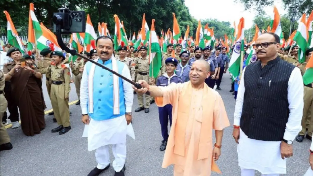 IN PHOTOS | Yogi Adityanath flags off ‘Har Ghar Tiranga’ drive in Lucknow