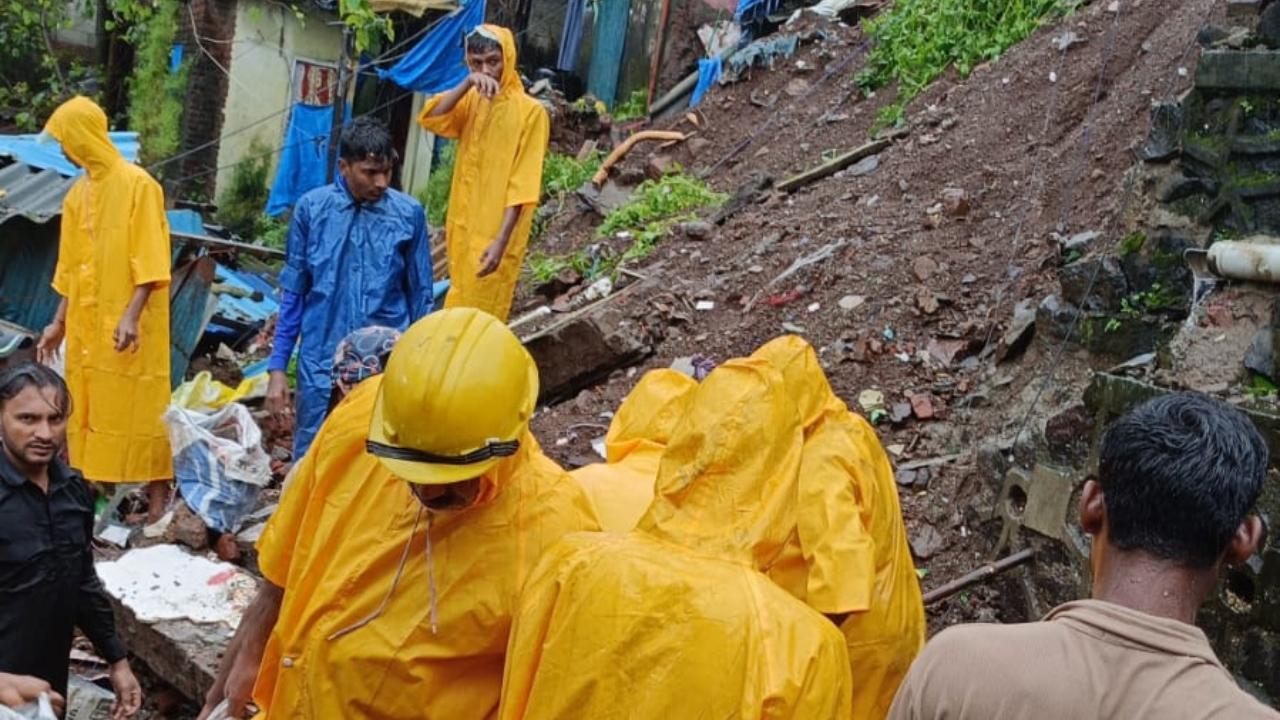 He said that two families, with four members each, have been rescued and given shelter in Mumbai Public School, Maravli, after the wall collapse in Chembur, while an another family has moved in with their relatives