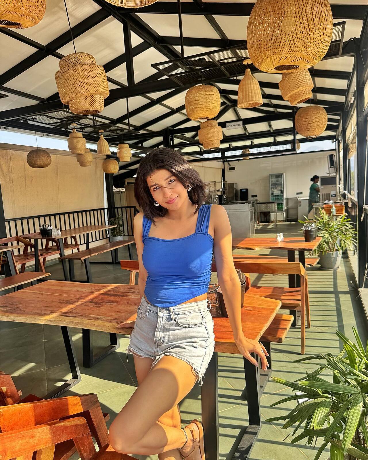 Heading for a beach party to ring in 2026? Deck up in a comfy tank top and shorts like Samridhii Shukla to slay among your friends.