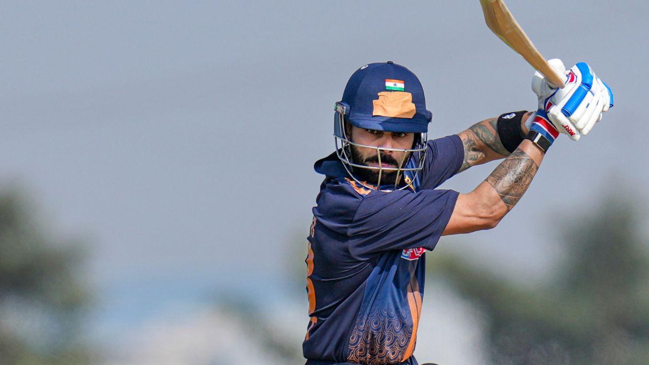 While Delhi lost Arpit Rana early, a 113-run stand between Priyansh Arya (74 in 44 balls, with seven fours and five sixes) and Virat put Delhi in a steady position