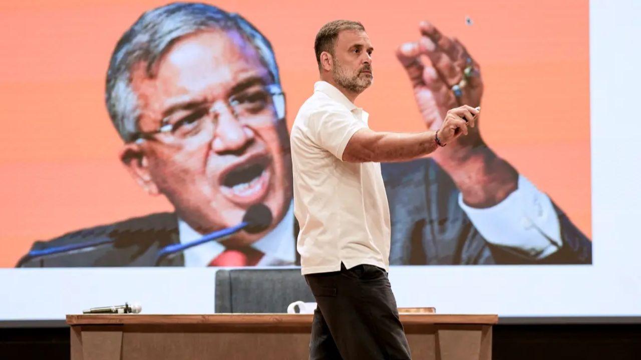 Rahul Gandhi’s ‘vote chori’ allegations were one of the most politically charged viral moments of the year. The Leader of the Opposition in Lok Sabha, in a press conference, claimed large-scale manipulation of voter lists, duplicate entries and institutional bias, raising a major question on India's electoral process (Pic/PTI)