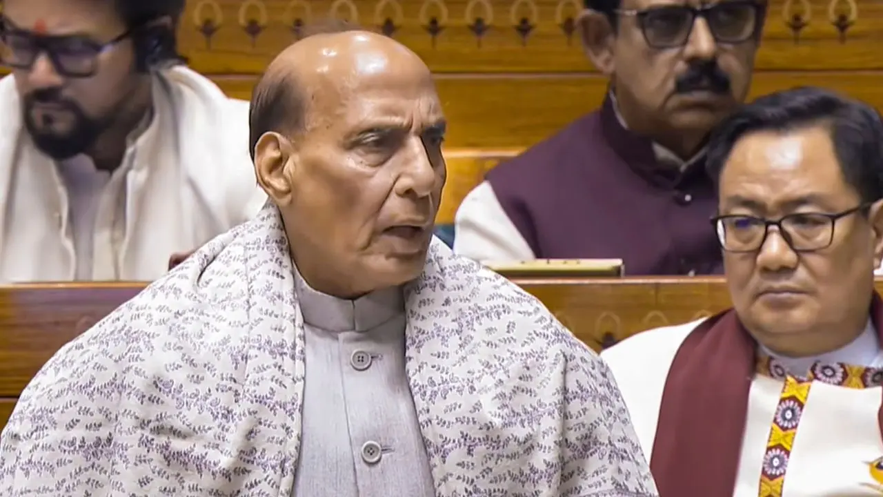 Participating in the debate on the '150th anniversary of the national song Vande Mataram', Defence Minister Rajnath Singh also hit out at the Congress, claiming that the politics of appeasement led to the division of India