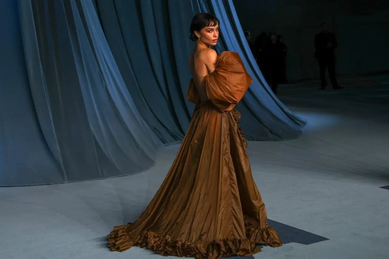 US actress Zoe Kravitz attends the Academy Museum Gala at Los Angeles in a dramatic brown gown, with puffed sleeves and flow that stole the show.