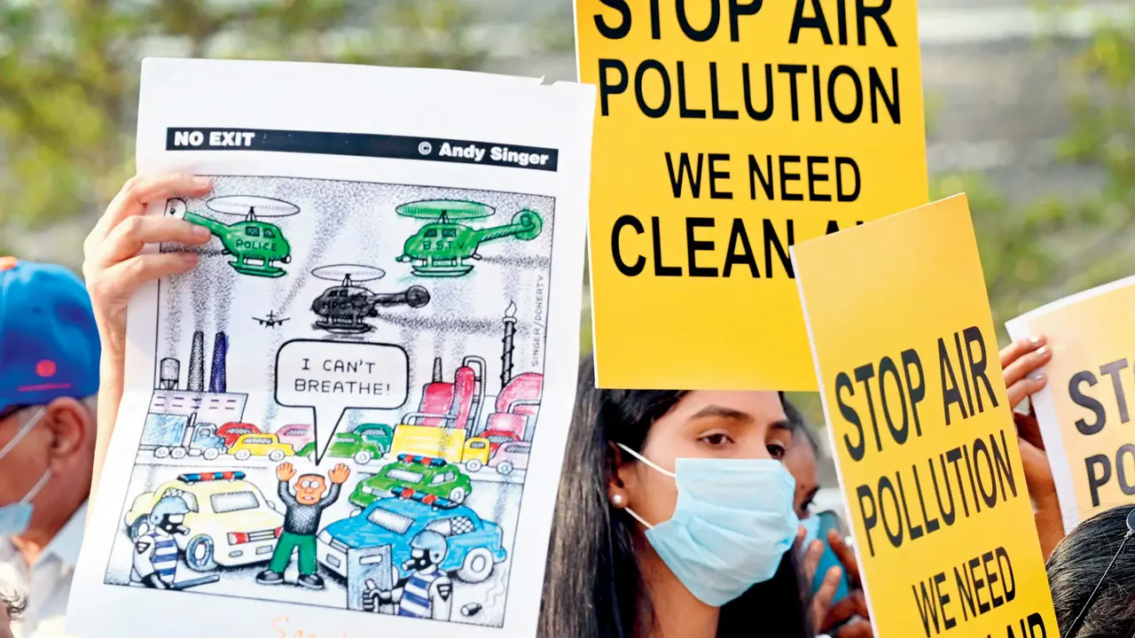 Mumbai’s air crisis sparks protest as 100 residents gather to demand cleaner air