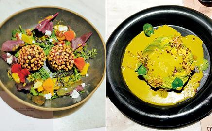 (From left) Beet Chops and Avocado Tiradito at Paashh