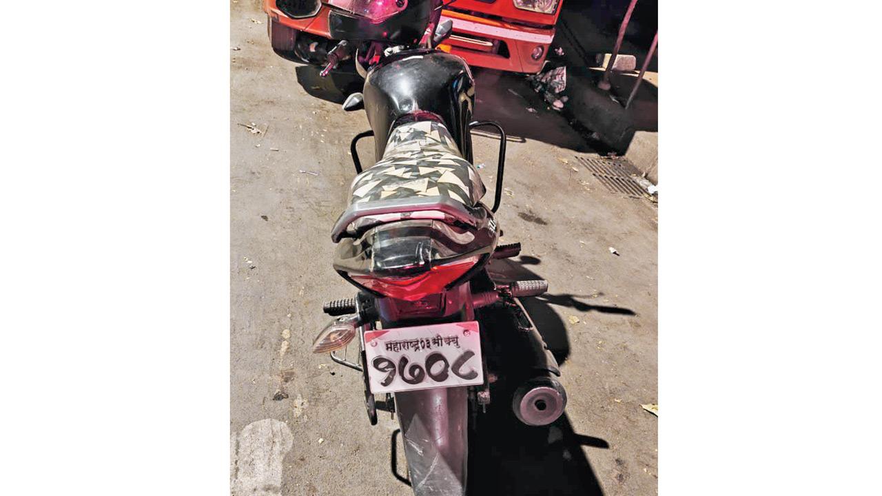 The bike on which the accused tried to flee