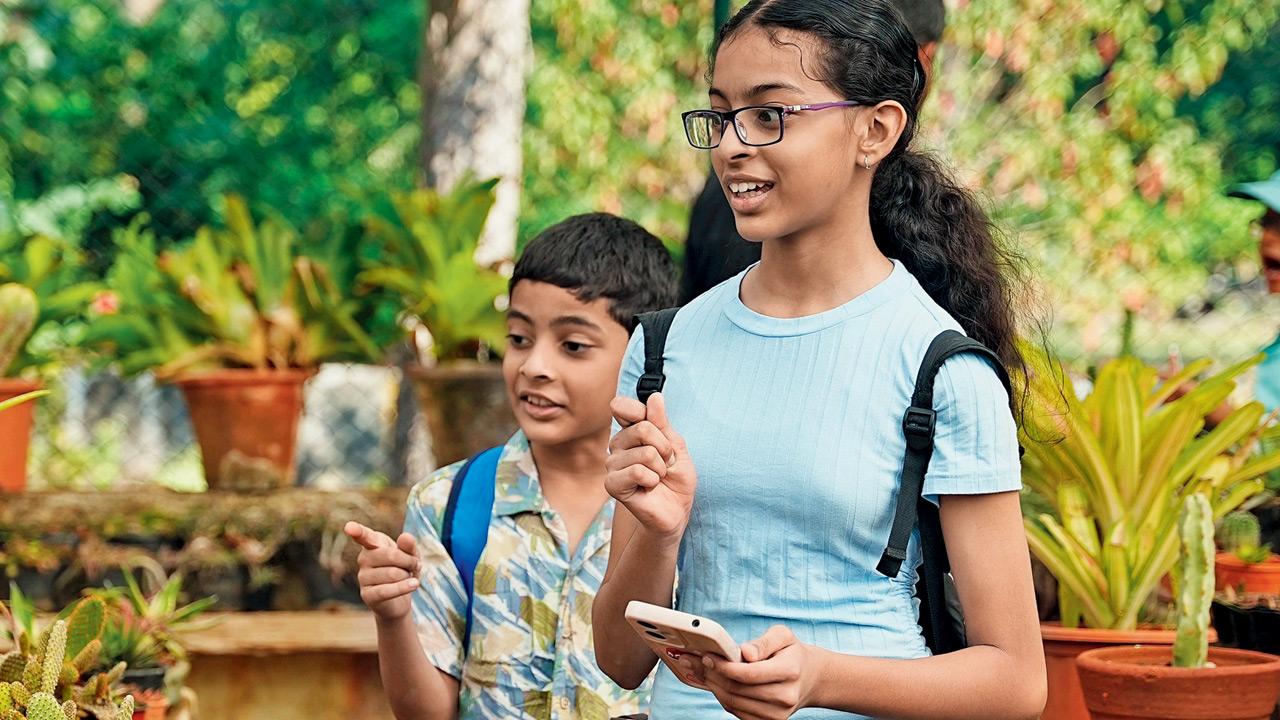 Participants at a biodiversity trail