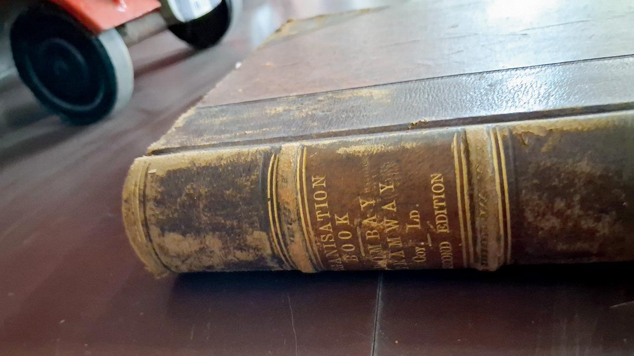 The bound ‘Organisation Book – Bombay Tramway Company Ltd’ found at BEST’s Wadala depot